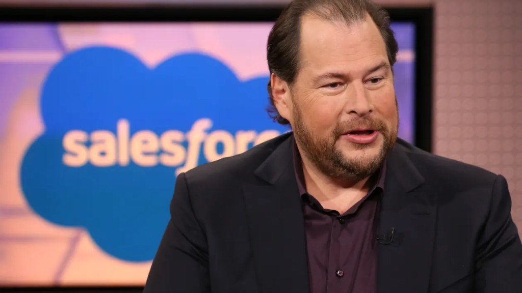 Salesforce CEO goes in to bat for humans